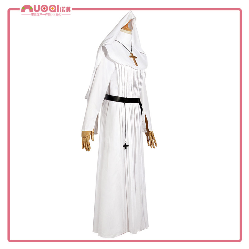 THE NUN ghost NUN cos costume Halloween costume treacherous NUN priest robe white cosplay NUN costume