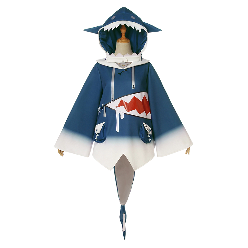 诺琪Hololive虚拟鲨鱼娘COS服 噶呜·古拉角色扮演服装 女装连尾设计