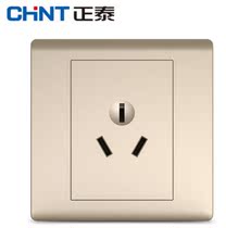  Zhengtai Electric wall socket NEW7D Champagne gold three-hole 10A 86 type socket