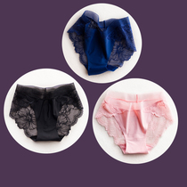 Handmade multi-color 3-pack incognito womens panties female cotton crotch mid-waist sexy lace triangle womens shorts head
