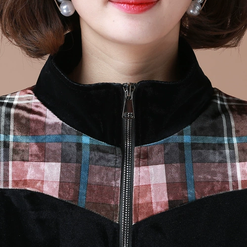 Весенняя бархатная куртка для матери, комплект, осенний спортивный костюм для пожилых людей, в западном стиле, коллекция 2021