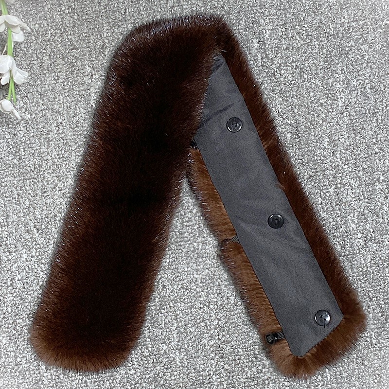 Imported Mink Fur Collar for Men, Universal Small Stand-Up Collar for Coats, down Jackets, Fur Jackets, Fur Collar Sold Separately, Real Fur