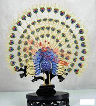 Jinfeng Chengxiang Cloisonne filigree inlaid peacock open-screen ornaments Rui Enamel Master Liu Yongsens works