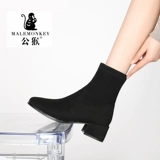 公猴 Сетчатые универсальные эластичные высокие короткие сапоги, коллекция 2022, популярно в интернете, средней длины