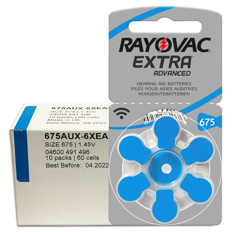 60pcs 675 British Retway imported hearing aid A675 headphone battery PR44 zinc-air battery A675