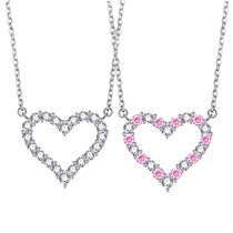 Imported mozany diamond necklace PT950 platinum choker love heart Pink Diamond 24k White Gold