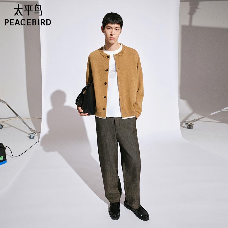 Peacebird Men's 2026 Winter New Casual Sweater Men's Pure Wool Fashion Wool Sweater B1Edg4246 Peacebird Men's 2026 Winter New Casual Sweater Men's Pure Wool Fashion Wool Sweater B1Edg4246