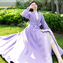 What about the Princess Mao jacket woman 2022 Autumn Winters new medium long Purple Wool with great coat Herbenwind