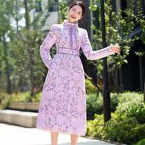 Princess down in duvet 2021 New female winter coat with long section 95 white duck suede thickened warm purple