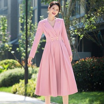 Beautiful Princess Wind Closet 2022 new medium length Little Subspring Autumn Clothing Temperament Design Sensation Jacket Autumn Winter 100 Hitch Woman