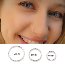 Nose ring S925 pure silver nose and nose ring numb with small ear ring silver ornament small perforated personality lip ring
