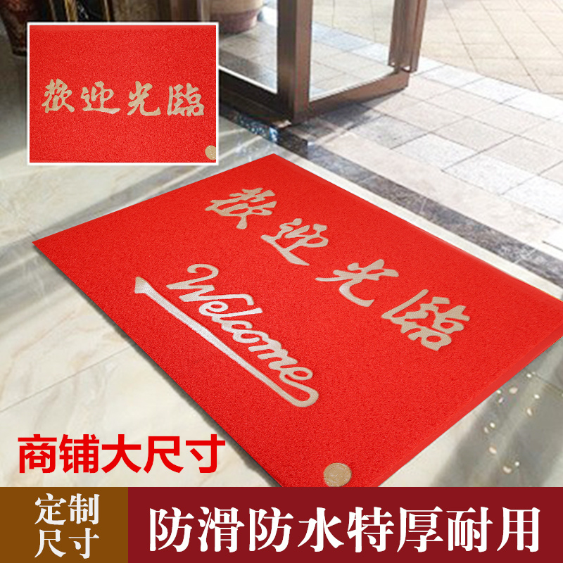 Welcome to the carpet shop welcome floor mat silk ring door entrance mat non-slip waterproof mat custom logo