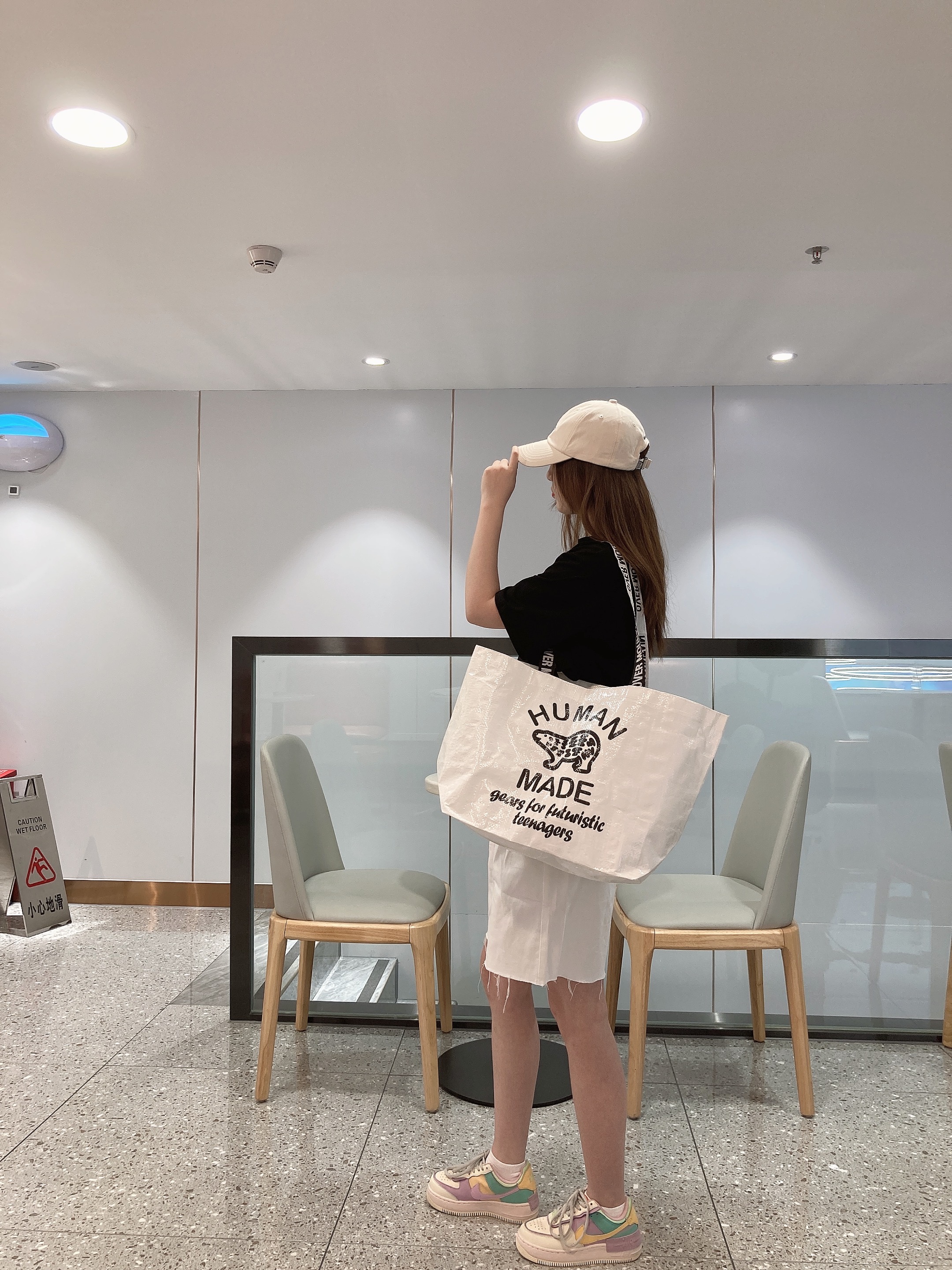 Simple and environmentally friendly woven bag large capacity ins fashion human made tote shopping bag women's one-shoulder mommy bag