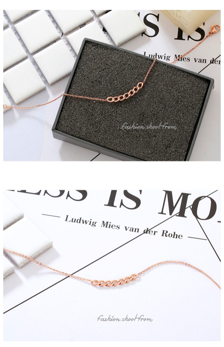 Mo Shang xu hướng mới mạ vàng hồng 18k dây chuyền vòng chân nữ bằng thép titan đơn giản chuỗi chân quà tặng bạn gái lắc chân nữ inox