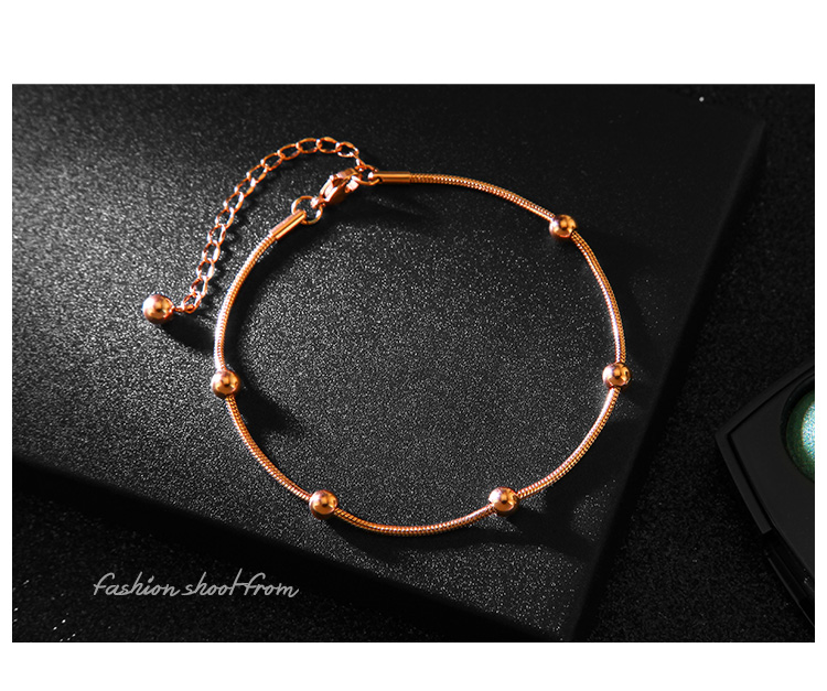 Mo Shang thời trang mạ vàng hồng 18k vòng chân nữ bằng thép màu titan vàng cá tính chuỗi xương chân chuỗi trang sức đôi quà tặng lắc chân nữ titan
