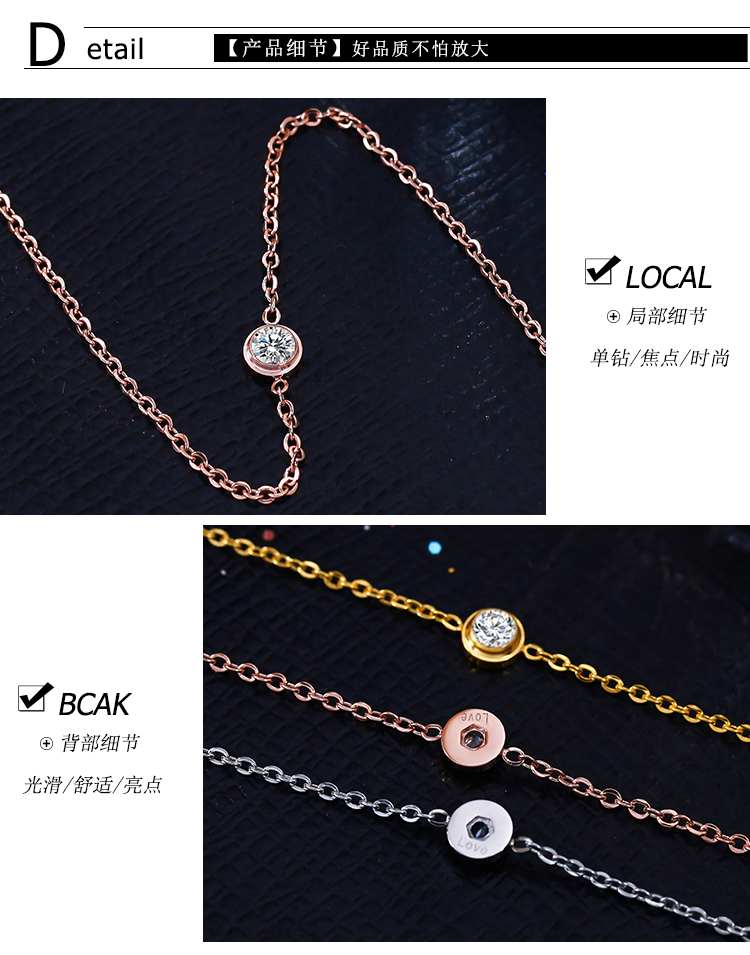 Mo Shang phiên bản Hàn Quốc của khí chất kim cương đơn 18k vàng hồng vòng chân màu vàng vòng chân vàng nữ phụ kiện quà tặng người yêu vòng chân cho nữ