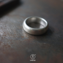 UNEND brand silversmith Ahao classical sterling silver matte surface handmade silver ring hypertrophic loach back