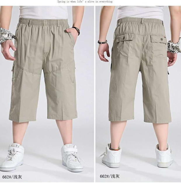 Quần béo cắt quần nam cộng với phân bón XL quần âu Chất béo người đàn ông lớn quần cotton quần lỏng dụng cụ quần short short nam
