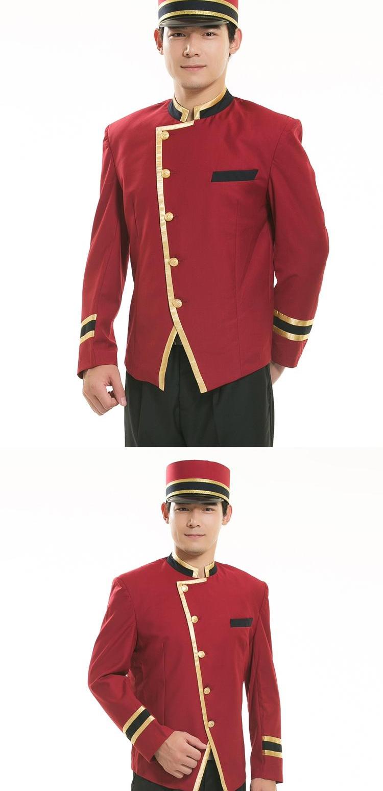 Khách sạn đón tiếp bàn tiếp tân mùa thu và mùa đông quần áo gác cửa quần áo quần áo doorman đồng phục phù hợp với baggageman overalls nam bộ đồ ngủ