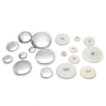 Boutons bricolage enveloppés de tissu tout en aluminium boutons nus fond en plastique boutons à fond plat 16-60#500 et plus boucles en matériau