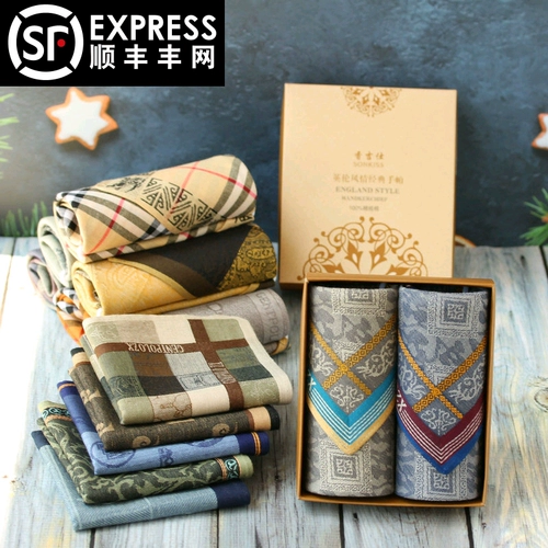 Мужской хлопковый ретро носовой платок, шарф, хорошо впитывает воду, подарок на день рождения