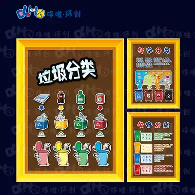 Garbage classification poster comparison table big class life lesson plan ecological environmental protection kindergarten social activities CTHH53