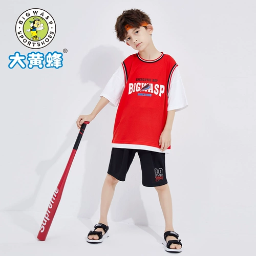 Бамблби, детский дышащий спортивный комплект, дышащие легкие и тонкие шорты для мальчиков, штаны, детская одежда, коллекция 2021, короткий рукав