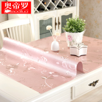 PVC soft plastic glass tablecloth Waterproof anti-scalding oil-proof leave-in transparent tablecloth coffee table mat table mat crystal plate