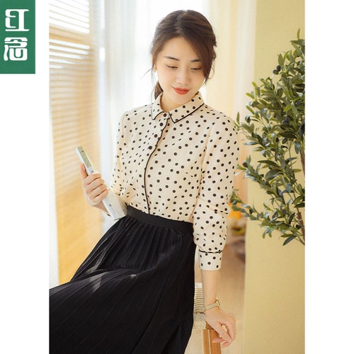 红念 Рубашка, лонгслив, осенняя, 2021 года, городской стиль, яркий броский стиль, по фигуре, свободный прямой крой, из хлопка и льна