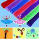 Kindergarten handmade color strip toy fluff making school root wool strip material. Color twisted hair girl twisted stick