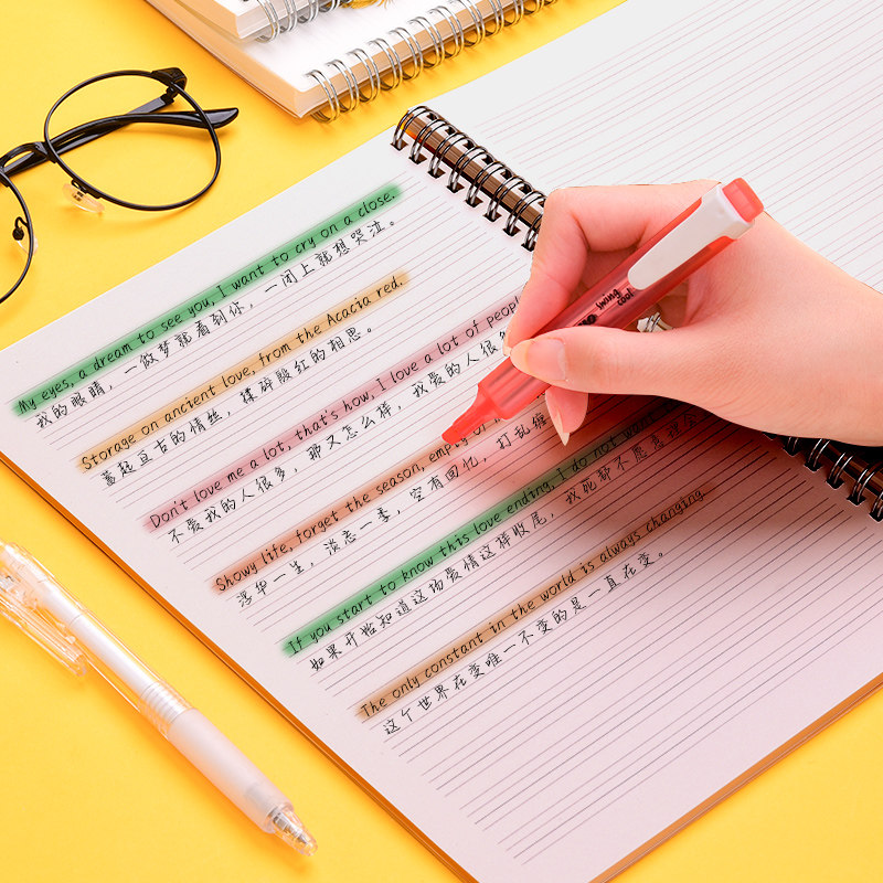 英语笔记本厚本子初中生简约英文本子大学生高中生b5线圈本英语