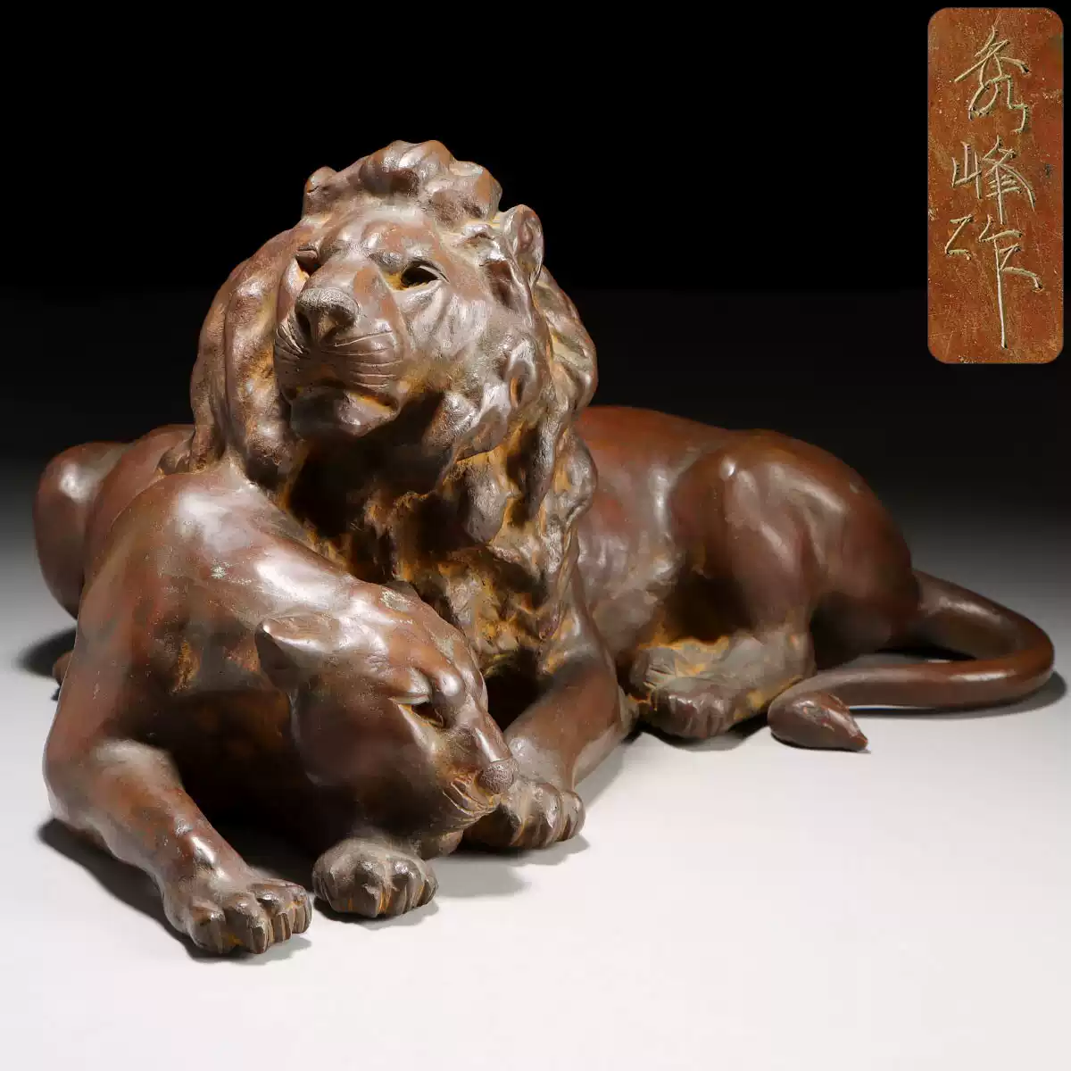 Yahoo!オークション -「:獅子」(彫刻、オブジェ) 日本美術 在銘 木造