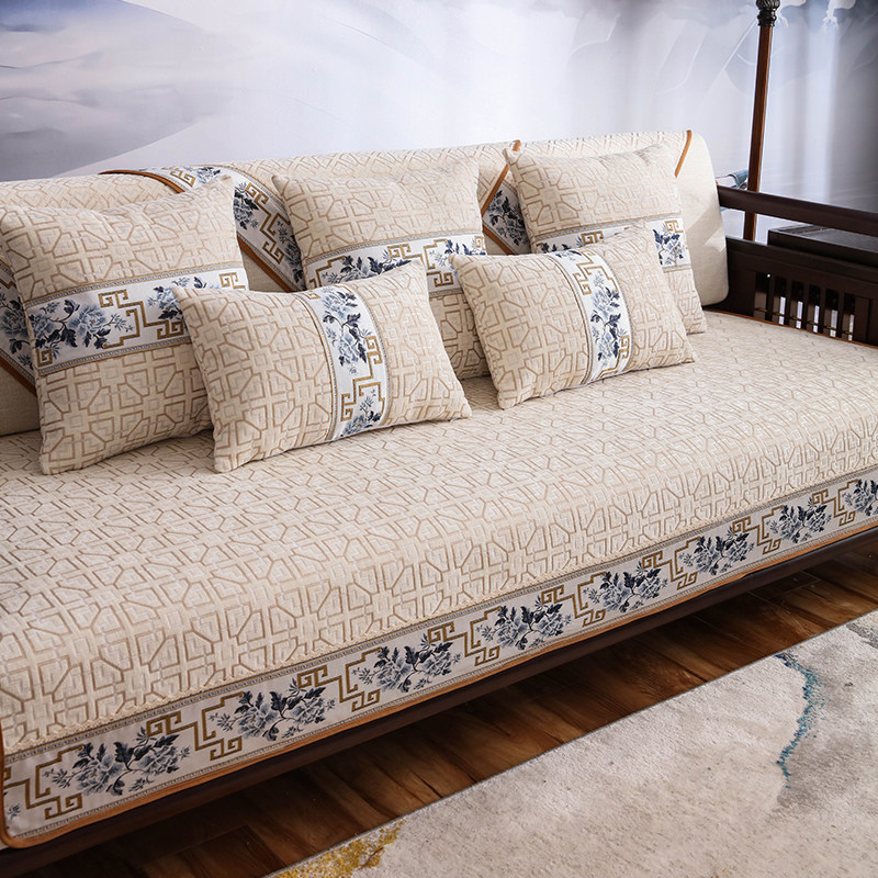 New Chinese mahogany solid wood sofa cushion chenille four seasons universal anti-skid all-inclusive universal cover against protective shell cloth