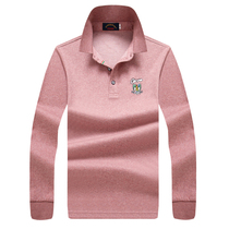 International brand mens autumn and winter lapel long-sleeved T-shirt mens fashion brand Bee business casual loose top clothes