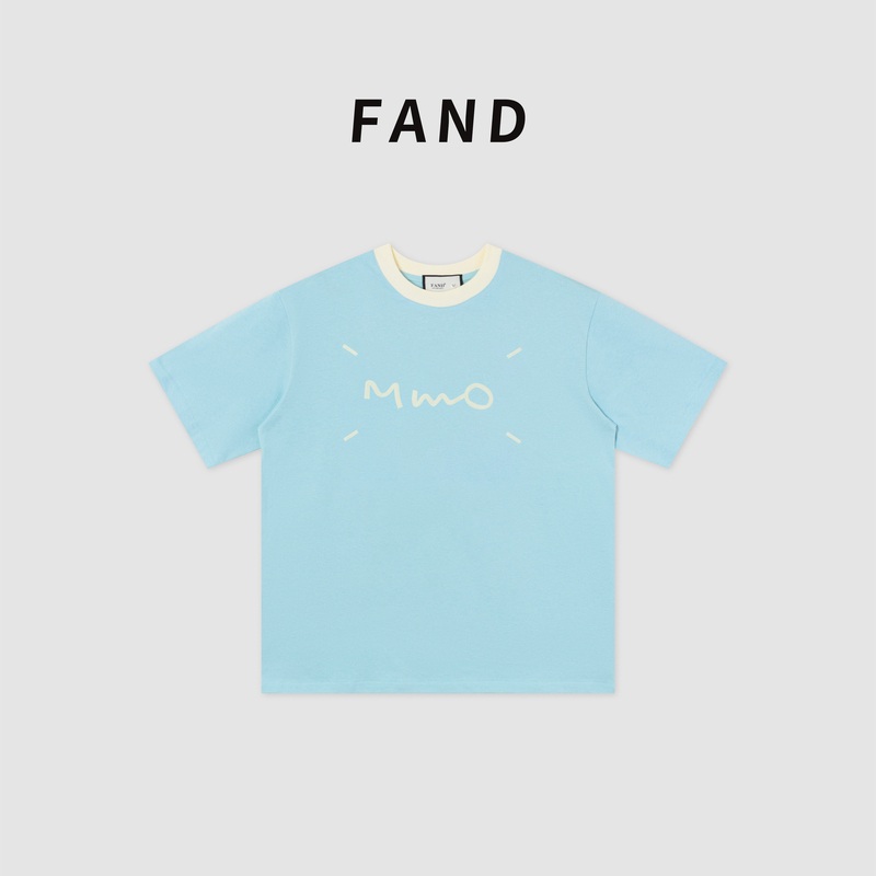 Fand Brand [Maji M6] Large Size Summer Couple Outfit Mid-Length Letter Print Loose Round Neck T-Shirt