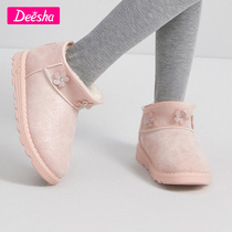 Desa girl boots 2021 Winter new childrens foreign style plus velvet winter boots