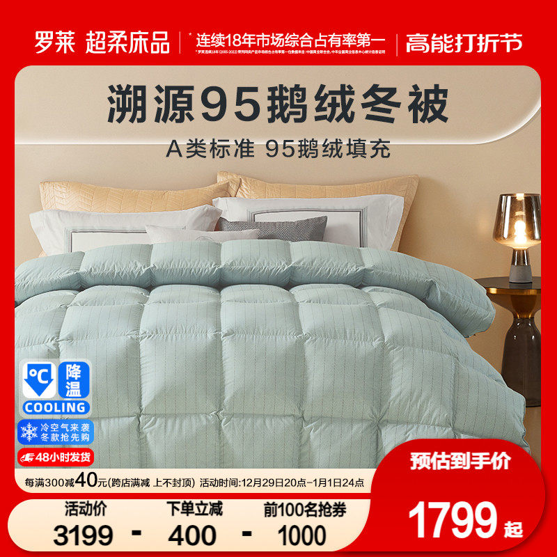 Rolaie Home Spinning Autumn Winter Quilt by Core Double Goose Down 95 down Winter by A Mite Anti-Mite Thickened Warm Fluffy-Taobao