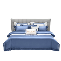Luolai home textile bedding 140S long-staple cotton satin bedding double bed spring and summer four-piece set