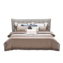 Luolai Home Textiles Bedding Cotton Satin 140S Long Staple Cotton Sheets and Quilt Covers Double Bed Spring and Summer Four-piece Set