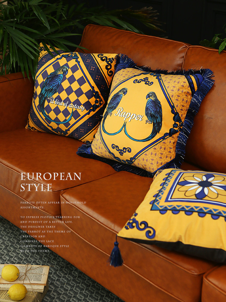 Clearance American Retro Pillow Cushion Light Luxury Ins Sofa Car Bedside Pillow European Luxury Living Room Tassel