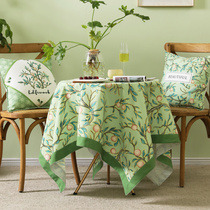 Simple Residence Table Cloth Art American Countryside Waterproof Dining Table Mat Cotton Linen Little Fresh Rectangular Nordic Round Table Tea Table Cloth