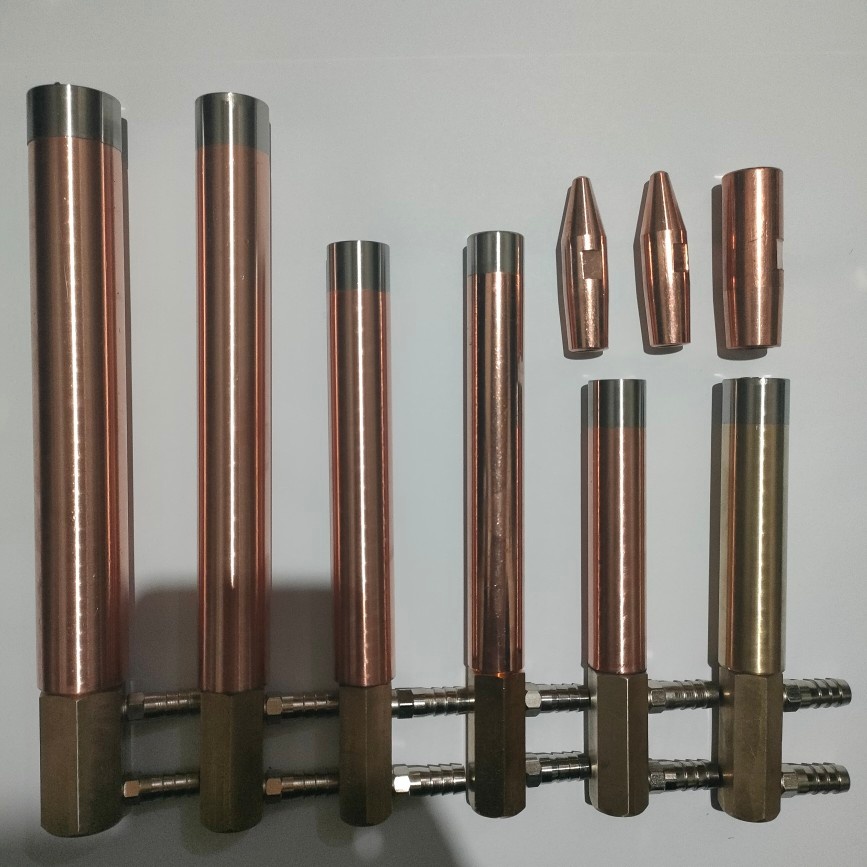 Sales point welding machine water electrode copper rod chrome zirconium copper electrode grip lever Phi 2 5 * 250 electrode copper base copper arm