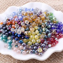 Diy handmade beaded material 6mm flat beads plated AB crystal beads loose beads 20 wheel beads