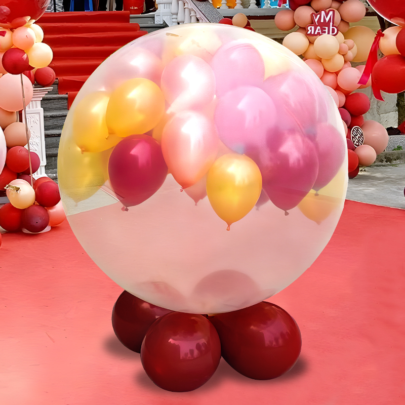 Wedding Wedding Ground Popping Balloon Full Set of Tools Round Sky Popping Balloon Floating Helium Package Atmosphere Decoration