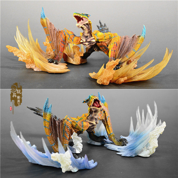 ของสะสม โมเดลต้นแบบ Monster Hunter Diggalex Brachydiosaurus รูปมังกรคำราม ของประดับรูปมังกรไฟ