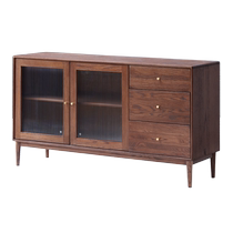 Original Original Vegetarian Solid Wood Dining Side Cabinet Minimaliste Oak Wood Black Walnuts Rose Side Cabinet Restaurant Lockers Storage Cabinet B3142