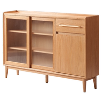 Original element solid wood sideboard Nordic simple small apartment household storage sideboard oak storage cabinet L7147