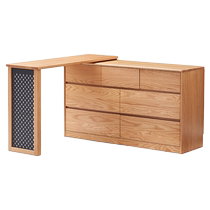 Original element solid wood dressing table bucket cabinet L table integrated simple storage cabinet retractable dressing table makeup table L7035