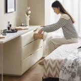 原始原素 Маленький молочный шкаф сливочный сплошной древесный столик боевой шкаф интегрированный шкаф для хранения спальни.