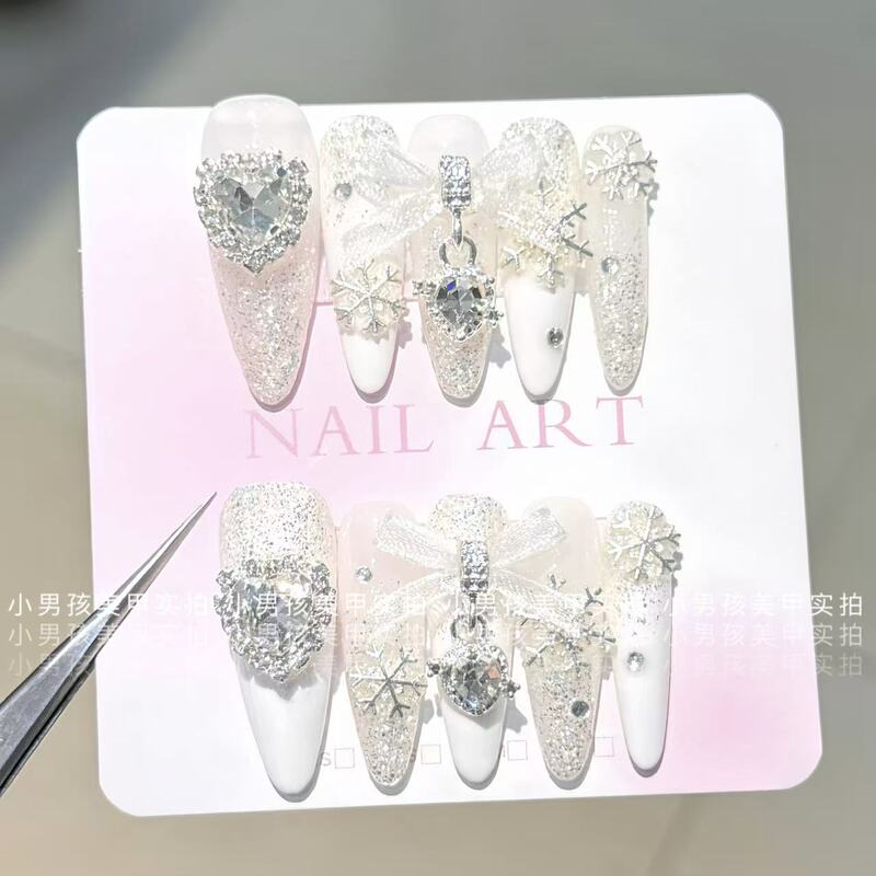 Little Snowflake Series Japanese-Style Mass-Produced Boys' Nail Art, Handmade Wearable Nails with Removable Patches Little Snowflake Series Japanese-Style Mass-Produced Boys' Nail Art, Handmade Wearable Nails with Removable Patches